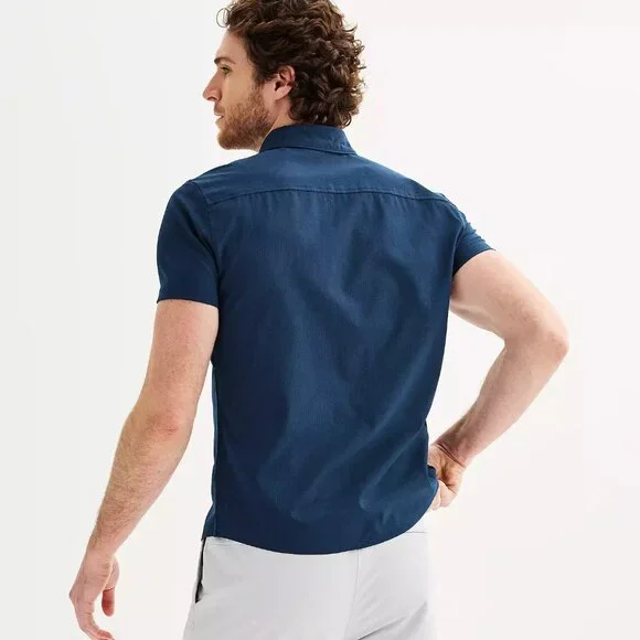 Men's FLX Slim XL Performance Untucked-Fit Button Down Shirt - Picture 10 of 12